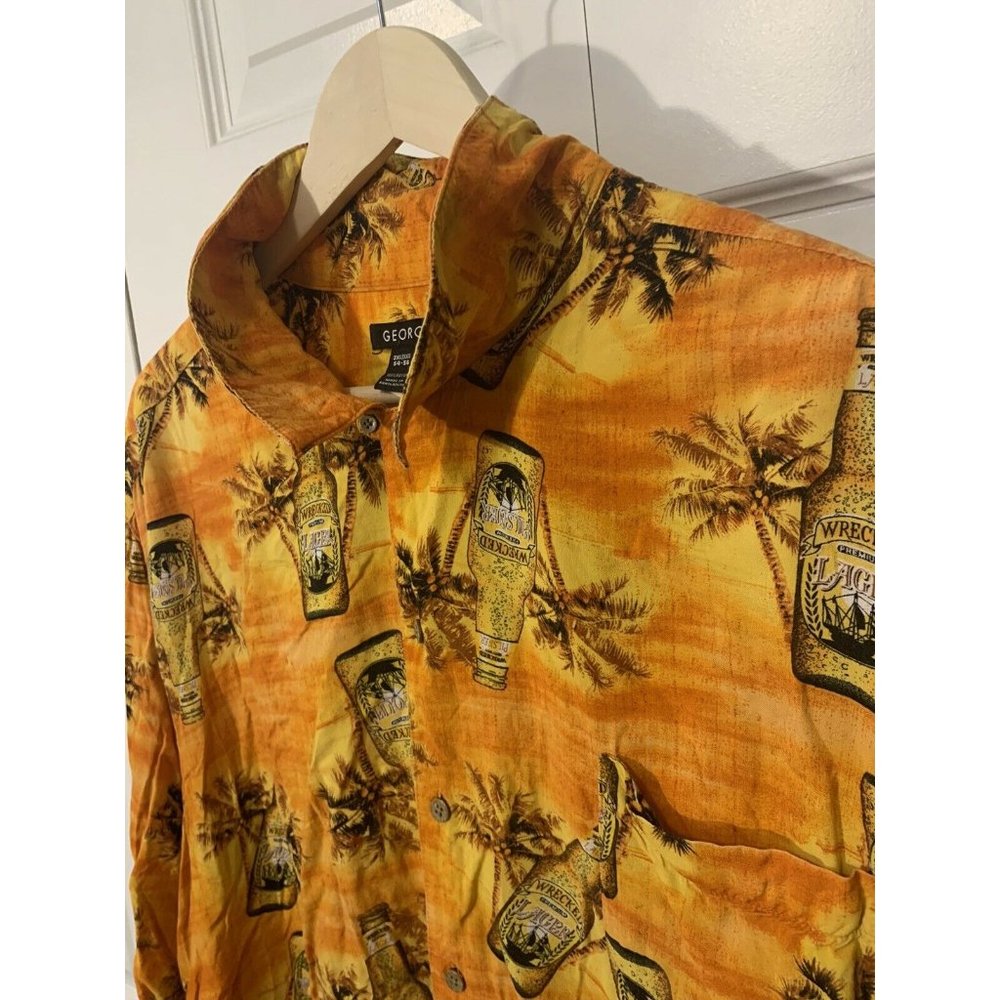 Wrecked Premium Lager Print Men’s‎ Sz 3XL George Hawaiian Shirt